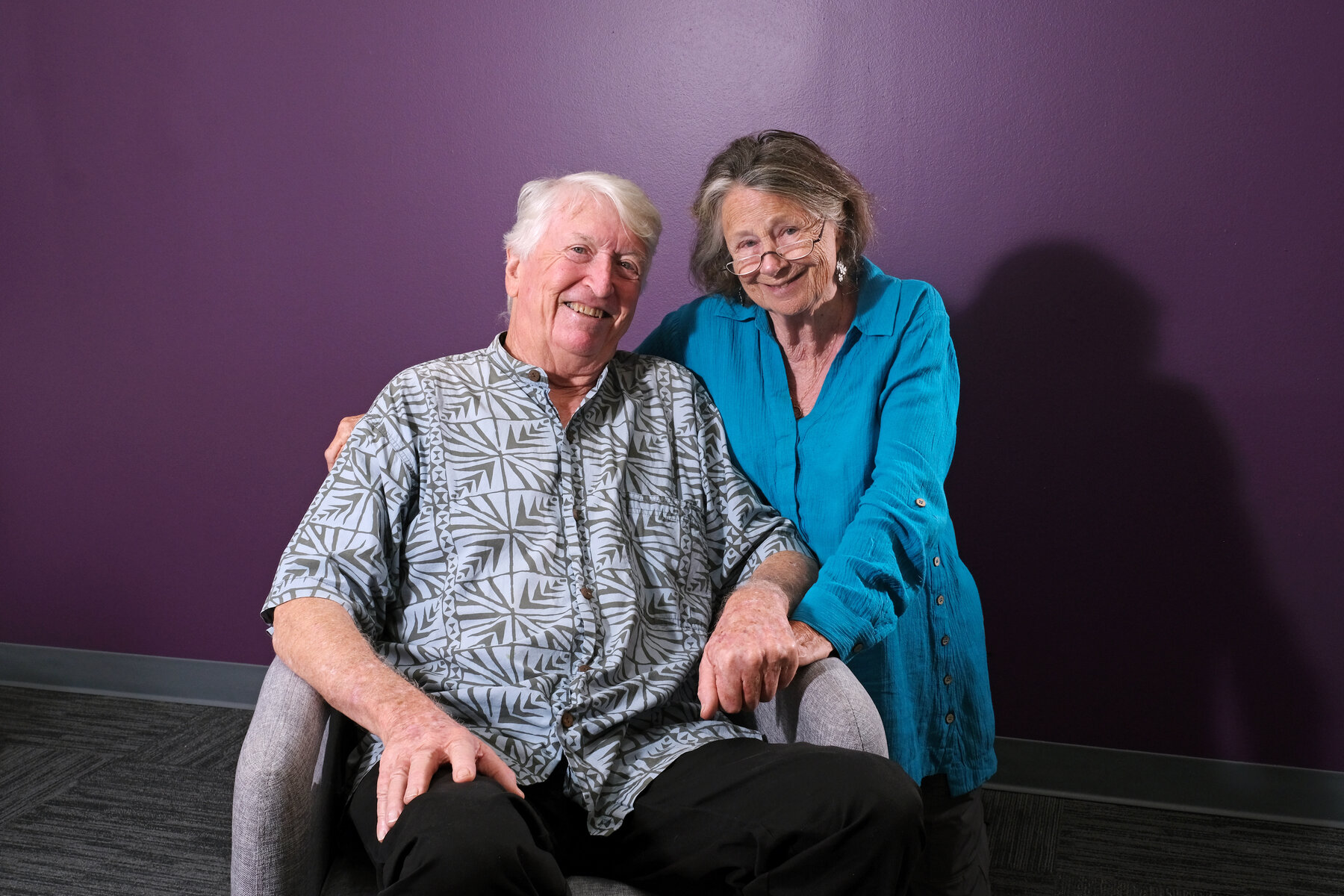 Peter and Barbara Black, portrait by Lawrence Tabudlo, Midweek O'ahu